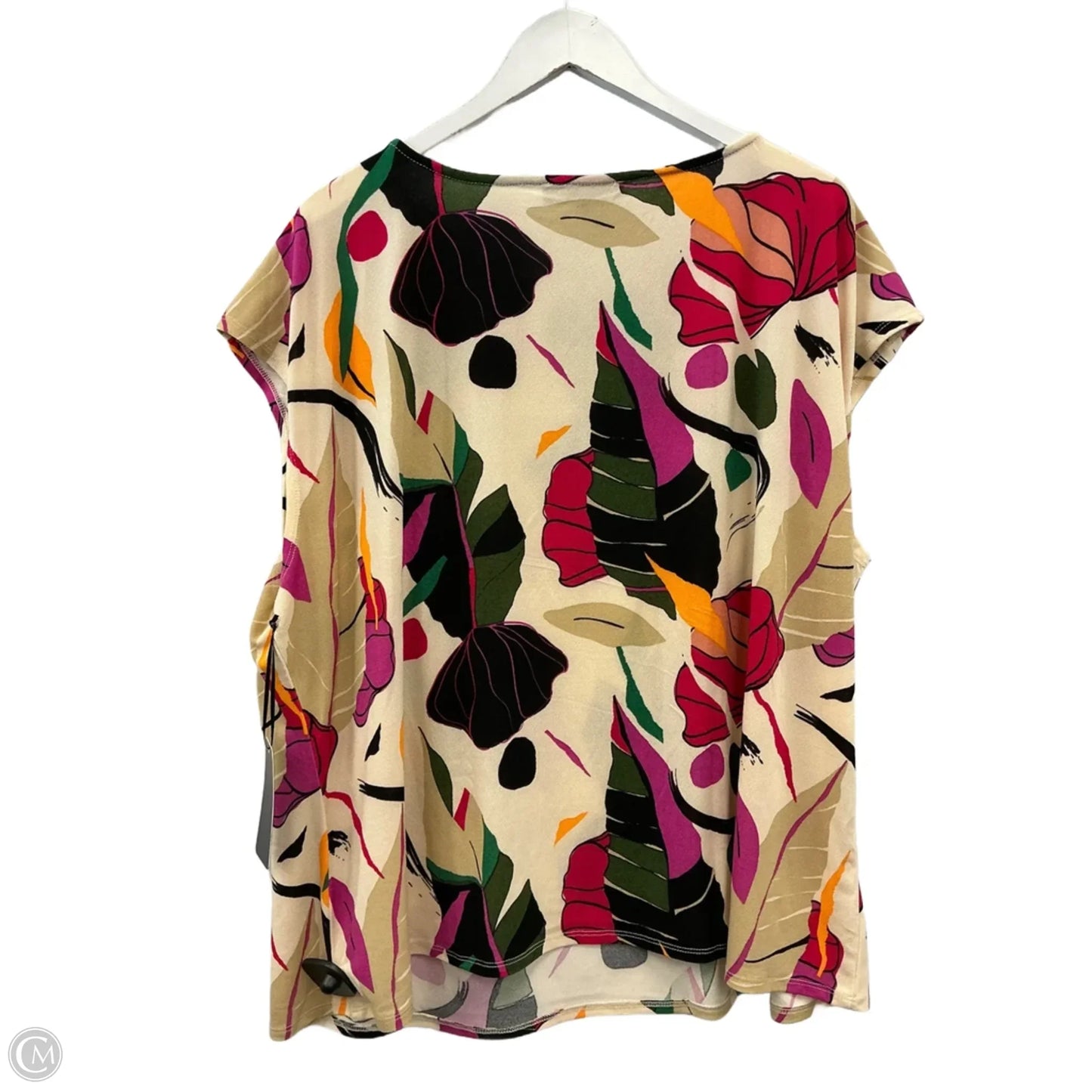 Top Short Sleeve By Rachel Roy In Tropical Print, Size: 2x