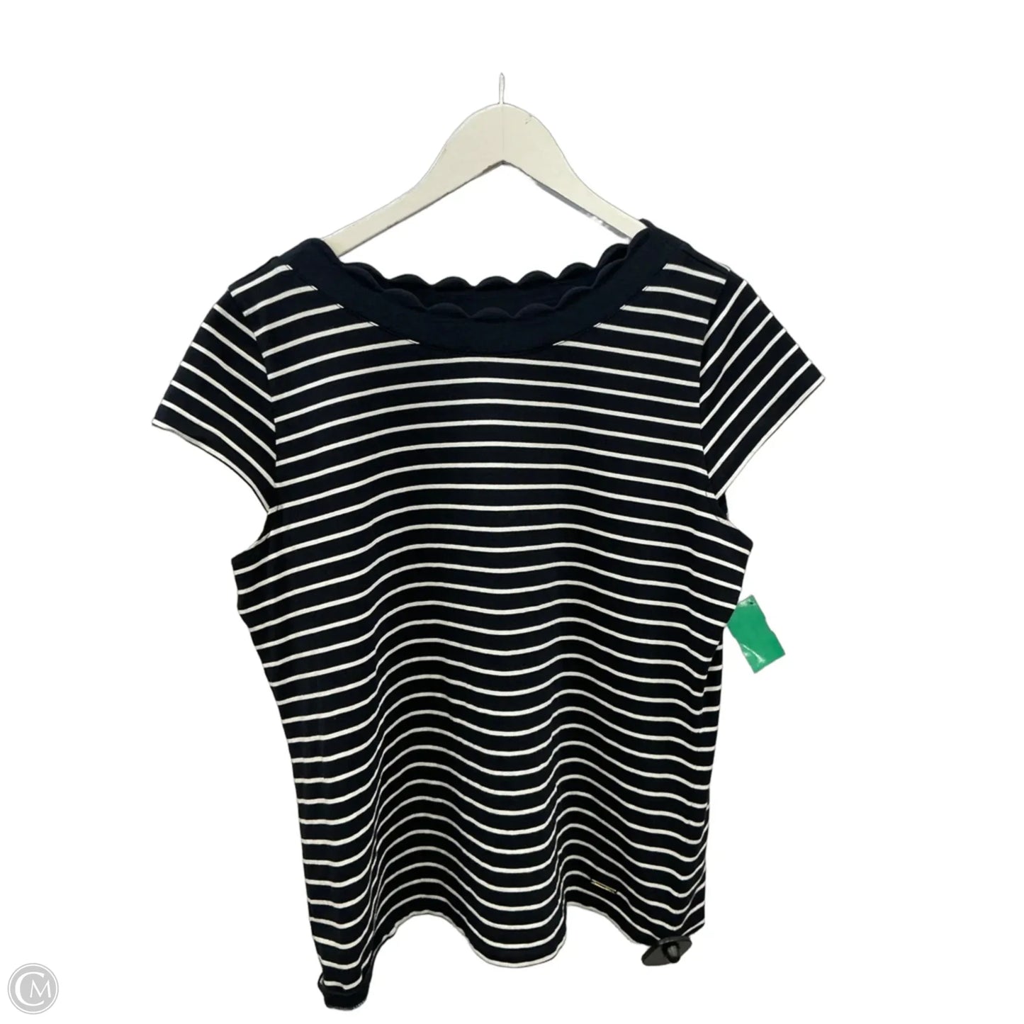 Top Short Sleeve By Anne Klein In Navy, Size: Xl