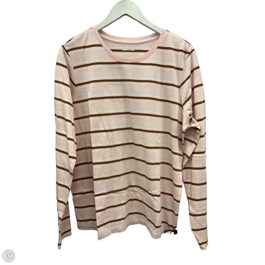Top Long Sleeve Basic By Lands End In Pink, Size: L