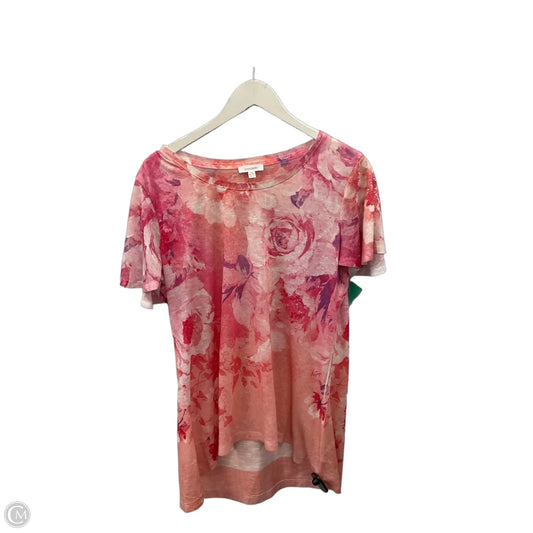 Top Short Sleeve By Concepts In Pink, Size: M