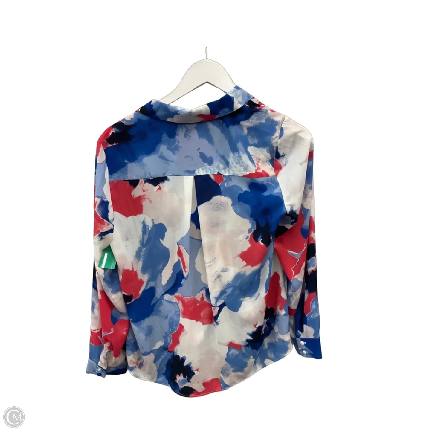 Top Long Sleeve By Alfani In Blue & Red & White, Size: Mp