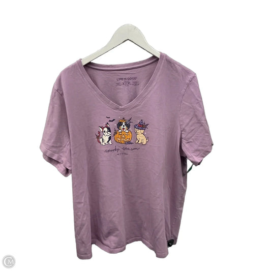 Top Short Sleeve Basic By Life Is Good In Purple, Size: 3x