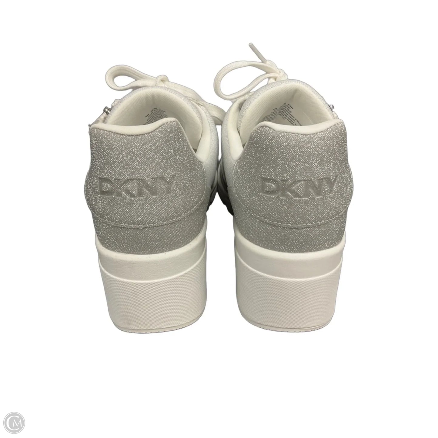 Shoes Sneakers By Dkny In Silver, Size: 8