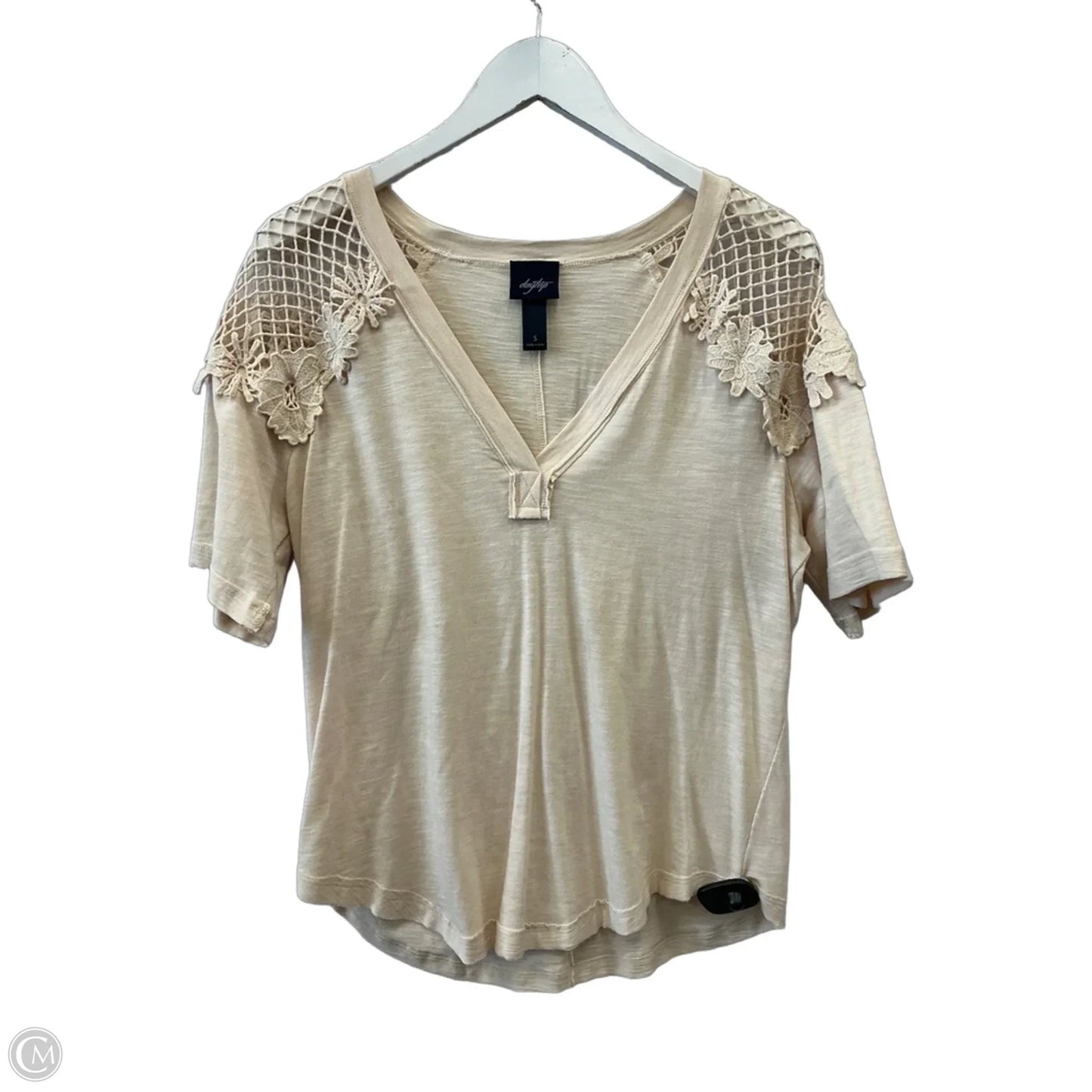 Top Short Sleeve By Daytrip In Cream, Size: S