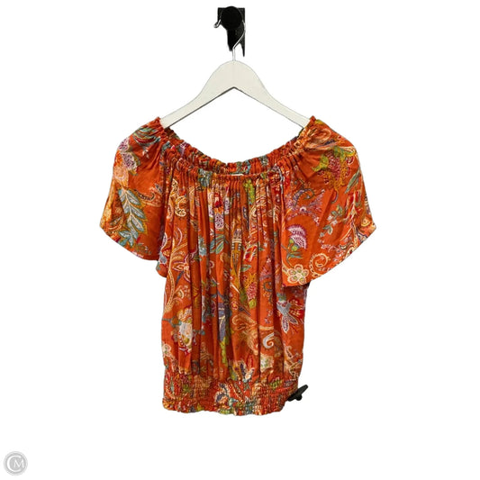 Top Short Sleeve By Nicole By Nicole Miller In Orange, Size: S
