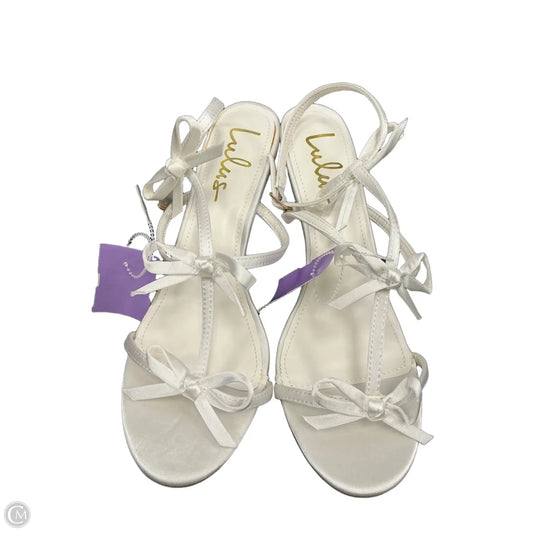 Sandals Heels Stiletto By Lulus In White, Size: 9