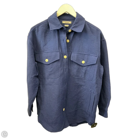 Jacket Shirt By Madewell In Navy, Size: Xs