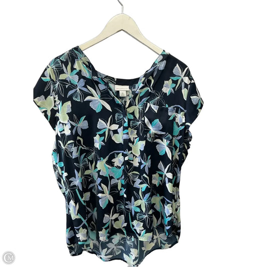 Top Short Sleeve By Liz Claiborne In Blue, Size: Xl