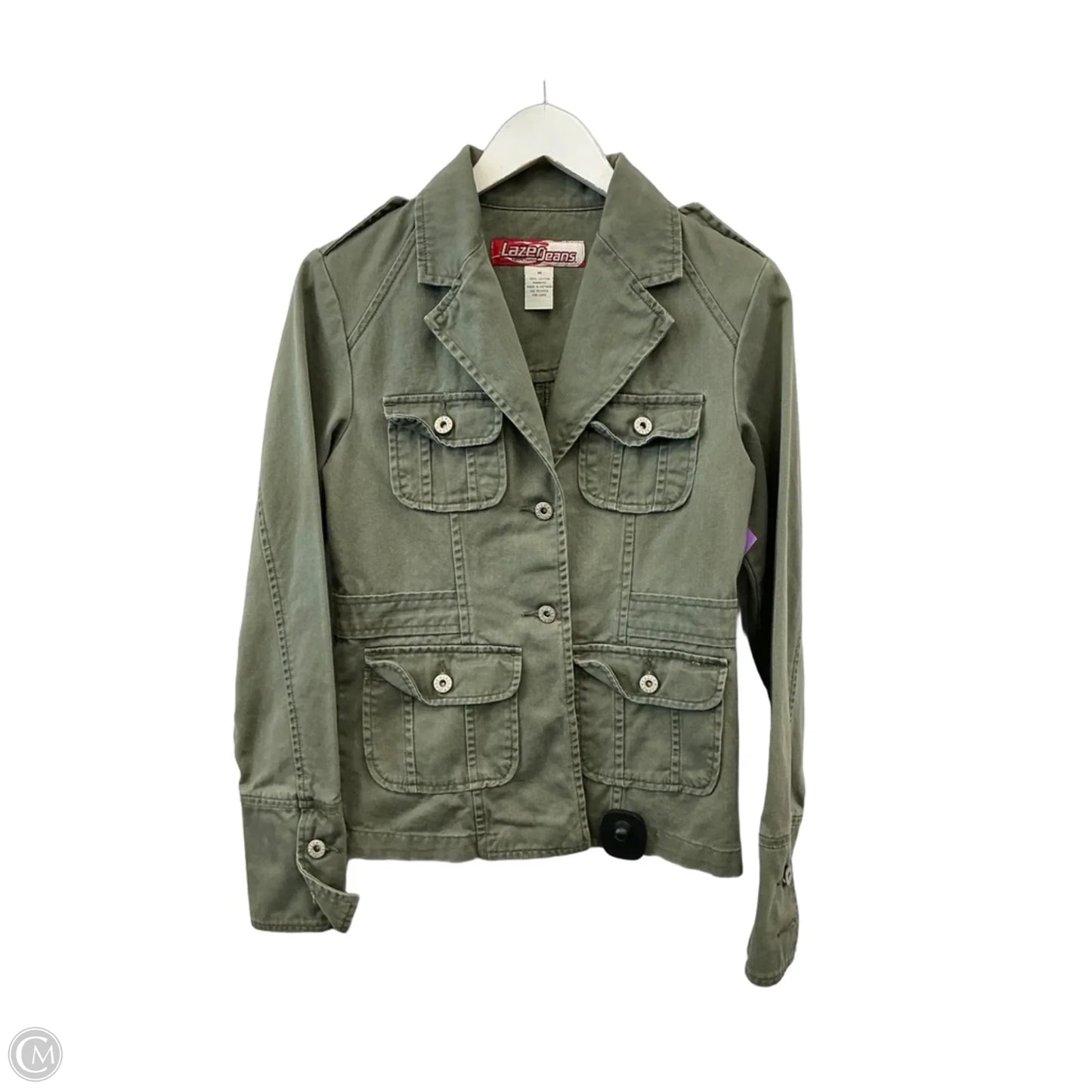 Jacket Denim By Clothes Mentor In Green, Size: M