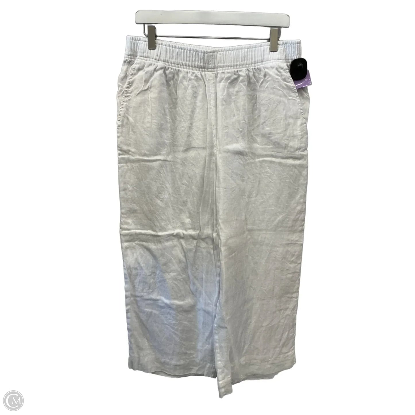 Pants Linen By C And C In White, Size: 12