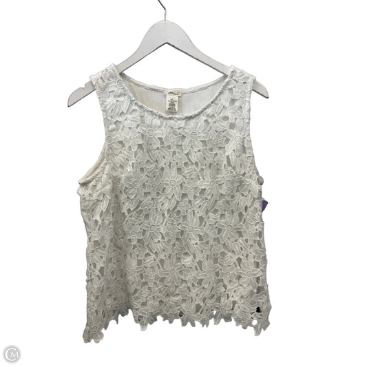 Top Sleeveless By Ultra Pink In White, Size: L