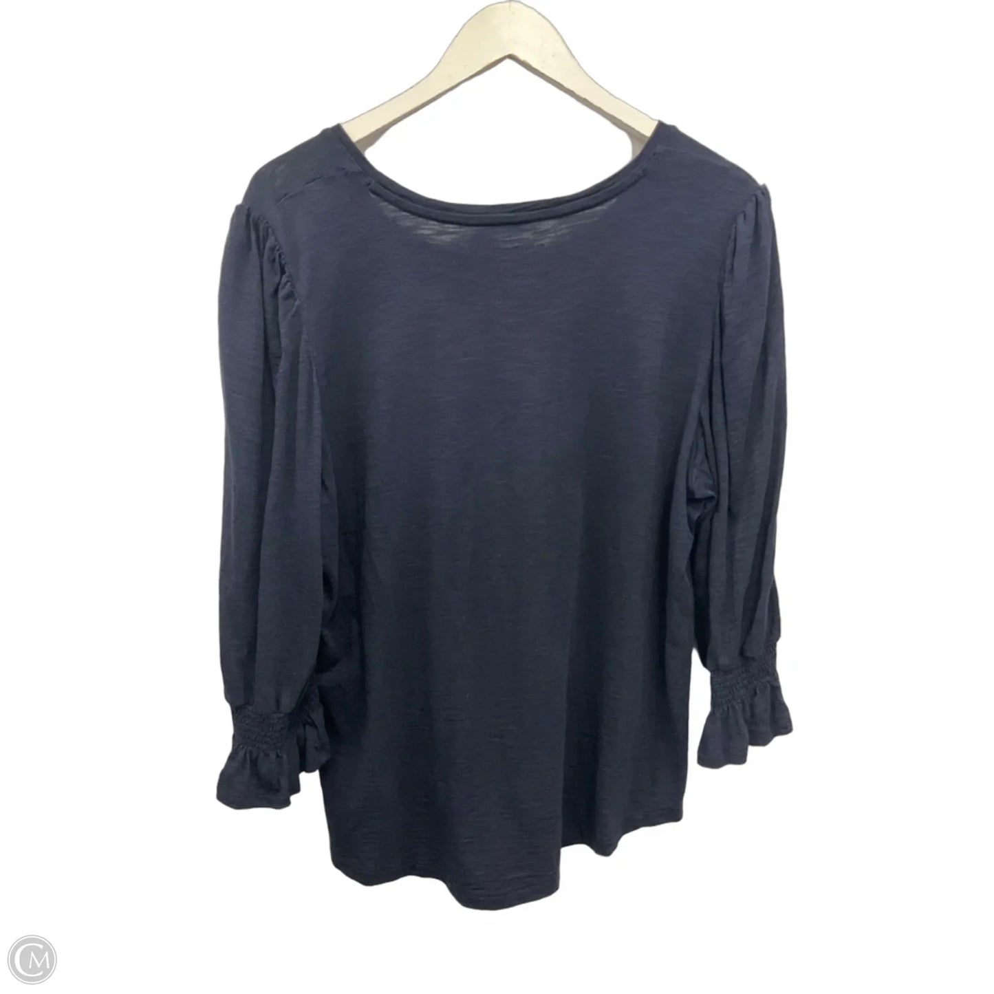 Top 3/4 Sleeve By Chicos In Navy, Size: Xl