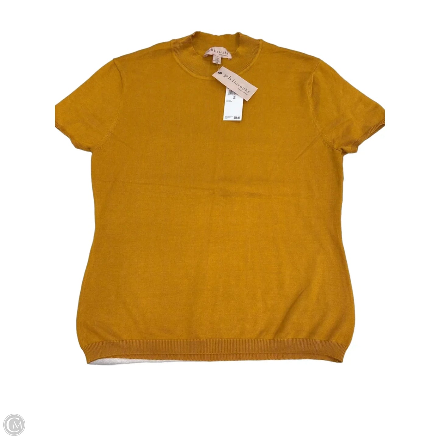 Top Short Sleeve By Philosophy In Gold, Size: L