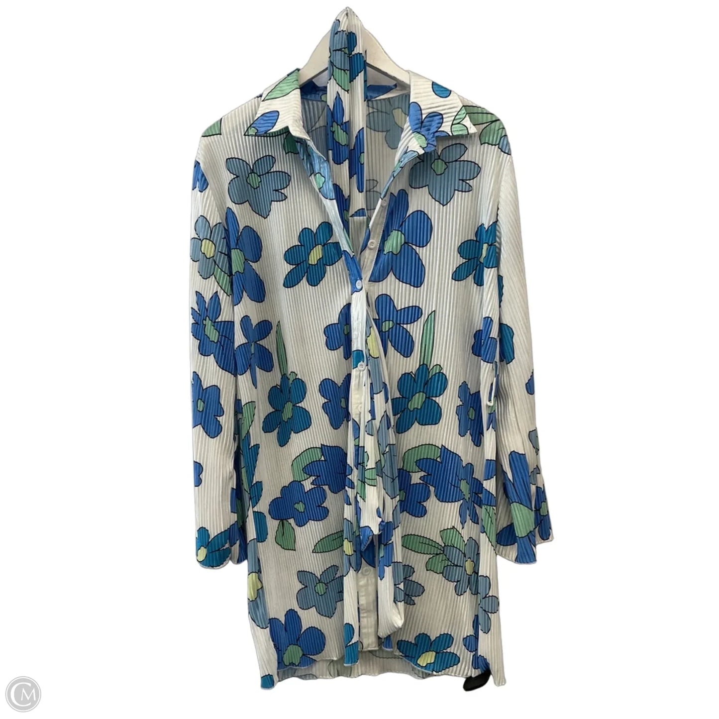 Tunic Long Sleeve By Clothes Mentor In Blue & Green, Size: S