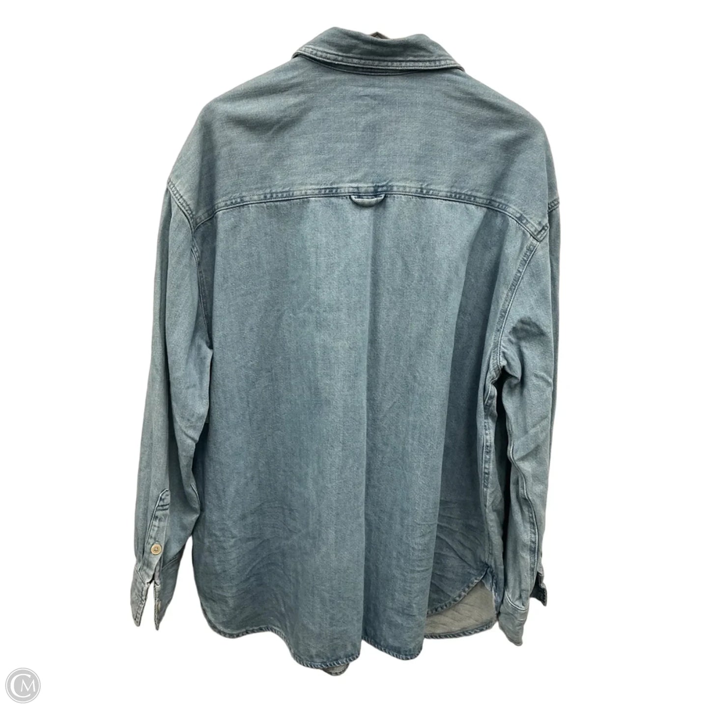 Jacket Shirt By Offline In Blue Denim, Size: M
