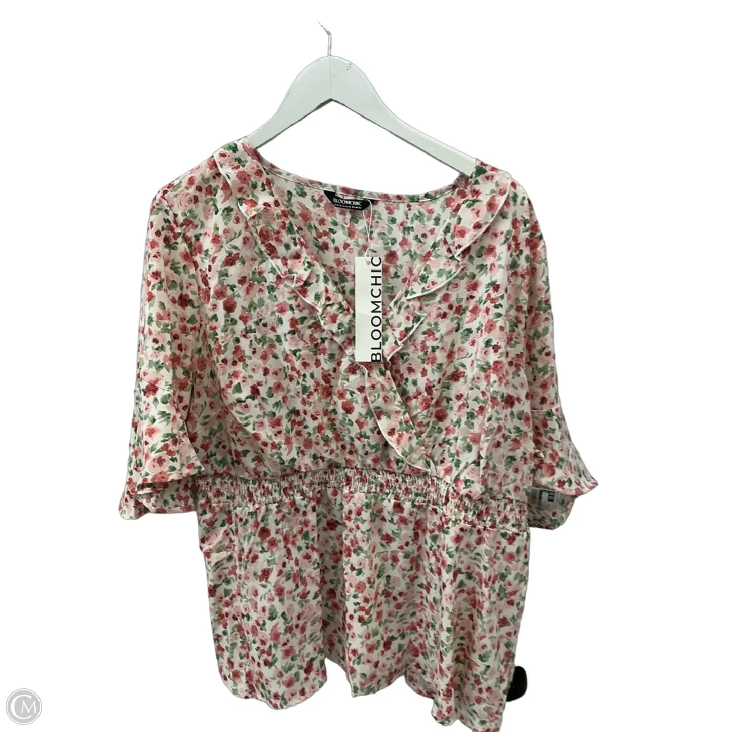 Top Short Sleeve By Bloomchic In Pink & Red, Size: 1x
