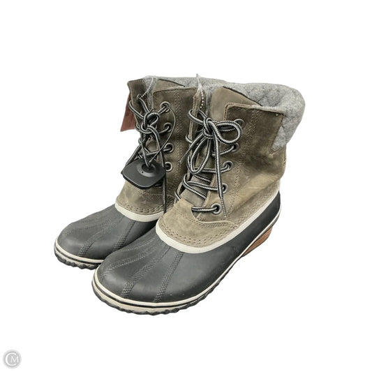Boots Snow By Sorel In Black & Tan, Size: 8.5