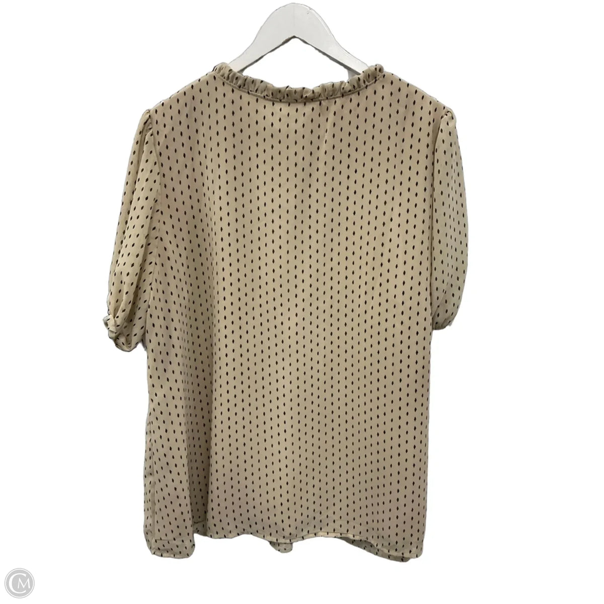 Top Short Sleeve By Bloomchic In Tan, Size: 1x