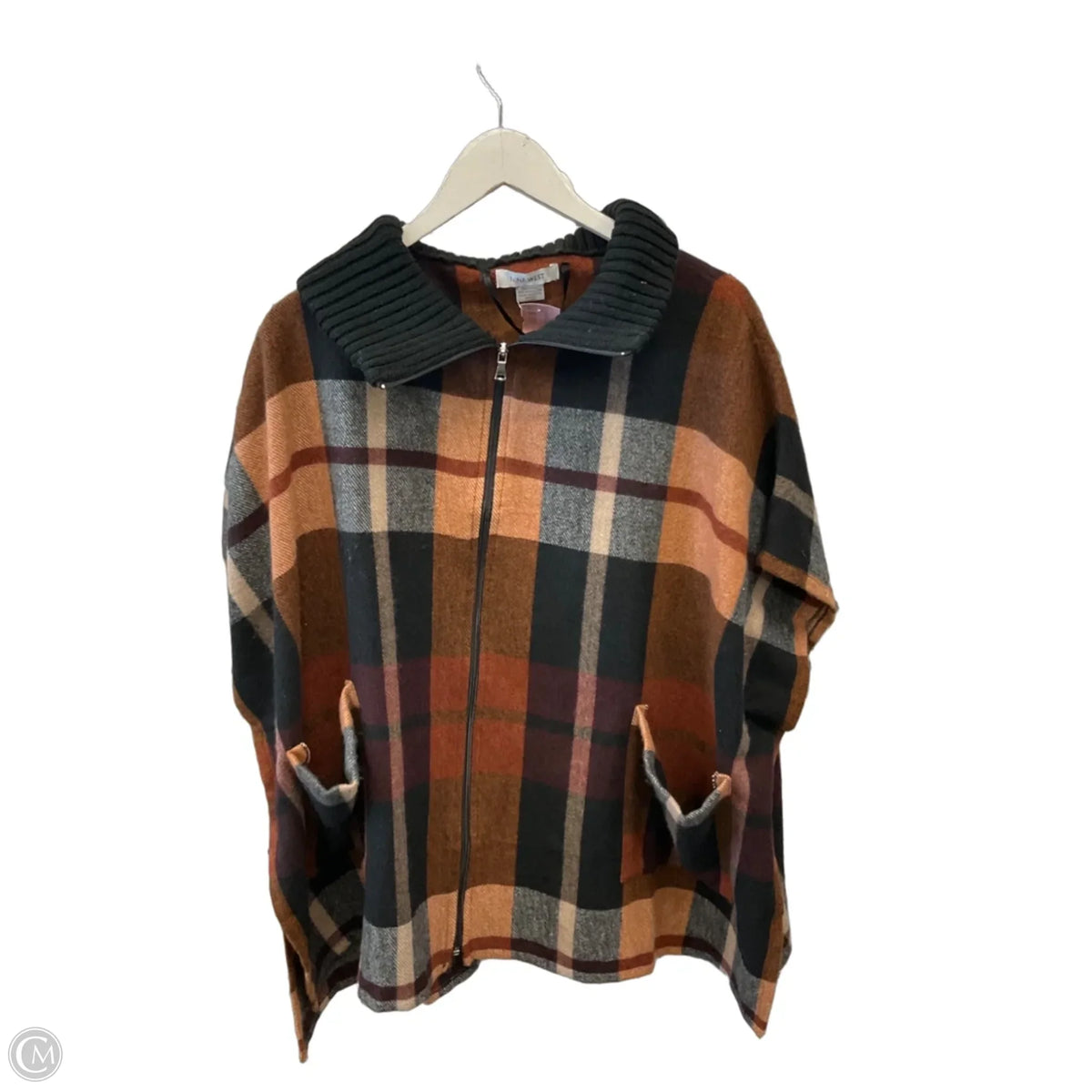Shawl By Nine West Apparel In Plaid Pattern, Size: Osfm