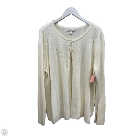 Sweater Cardigan By Cj Banks In Cream, Size: 1x