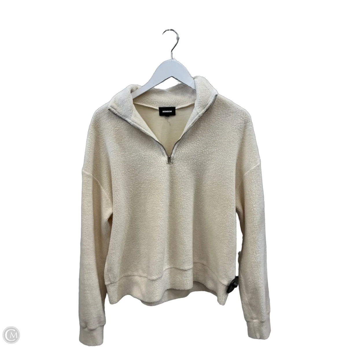 Sweatshirt Collar By Monrow In Cream, Size: S
