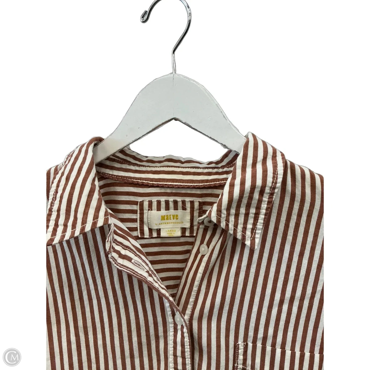 Top Long Sleeve By Maeve In Striped Pattern, Size: L