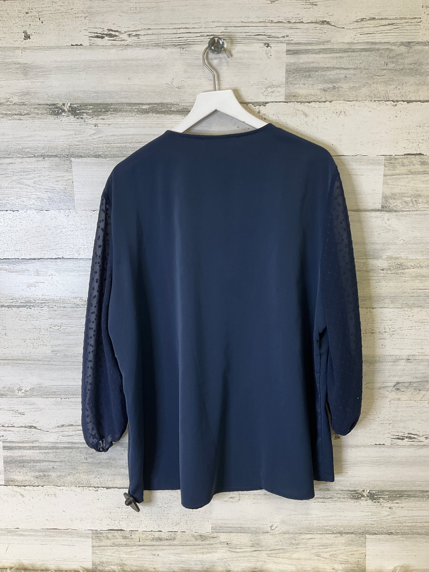 Blouse 3/4 Sleeve By Clothes Mentor In Navy, Size: 3x