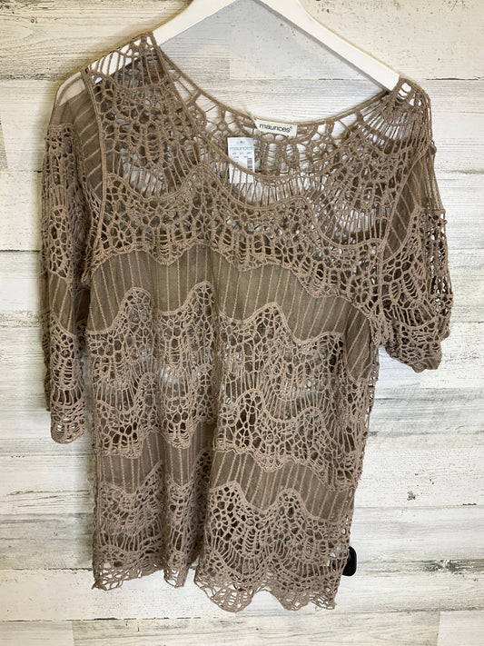 Top 3/4 Sleeve By Maurices In Tan, Size: 1x