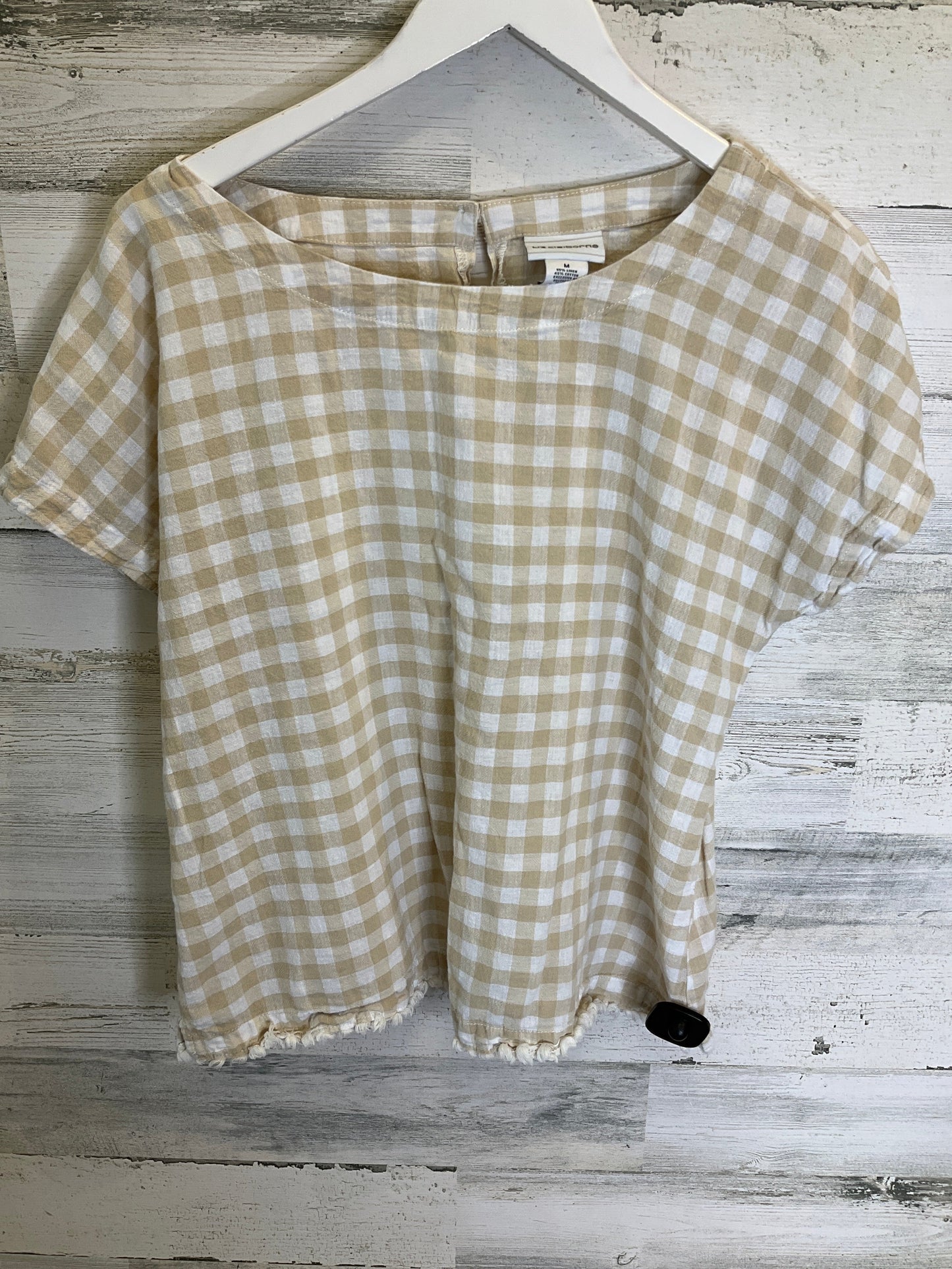 Tan Top Short Sleeve Liz Claiborne, Size M