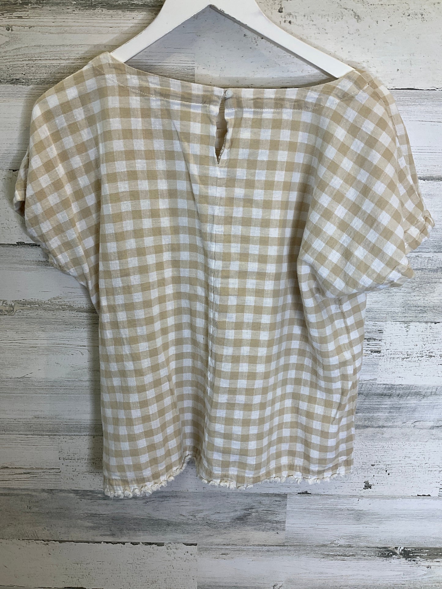 Tan Top Short Sleeve Liz Claiborne, Size M