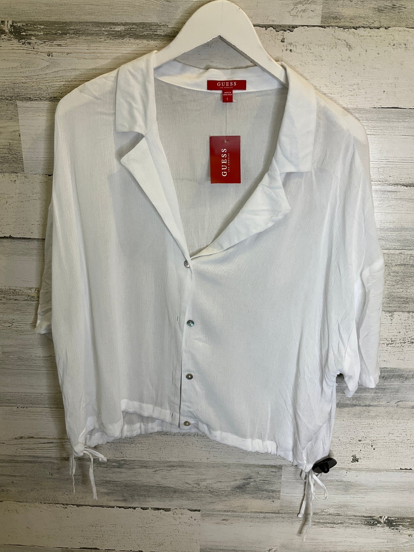White Top Short Sleeve Guess, Size L