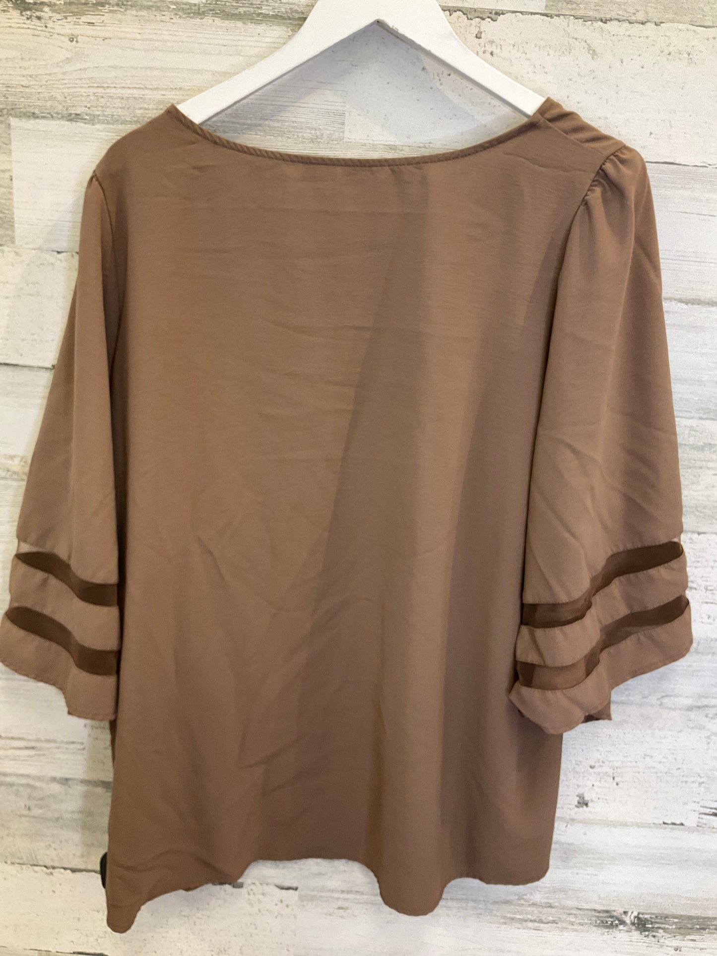 Brown Top Short Sleeve Clothes Mentor, Size 2x