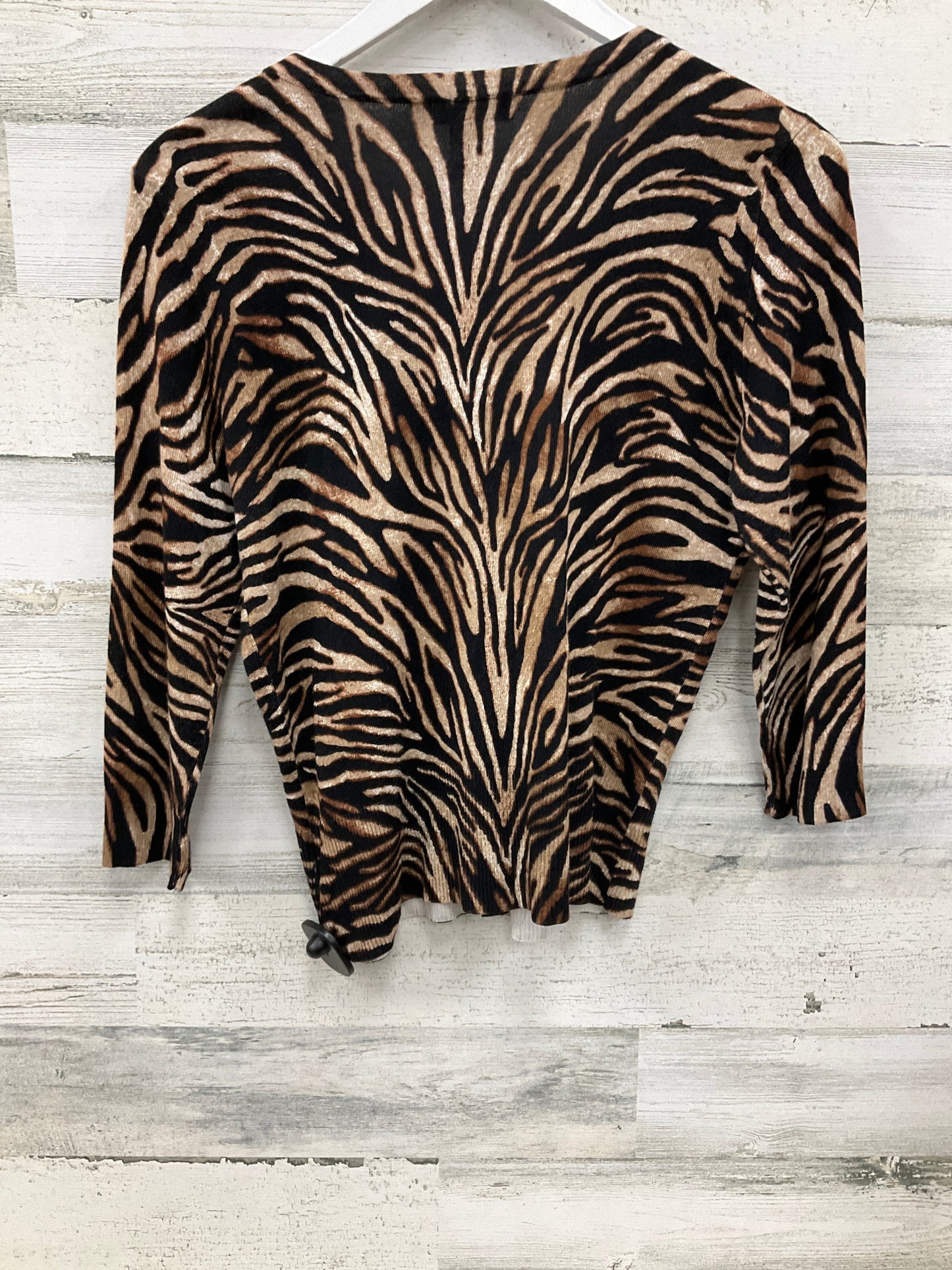 Sweater Cardigan By White House Black Market In Animal Print, Size: M