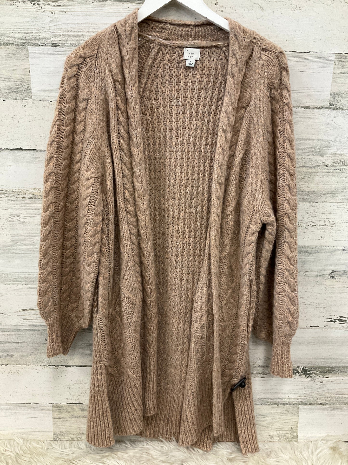 Sweater Cardigan By A New Day In Brown, Size: S