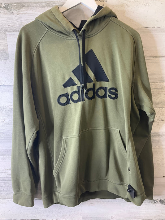 Sweatshirt Hoodie By Adidas In Green, Size: L