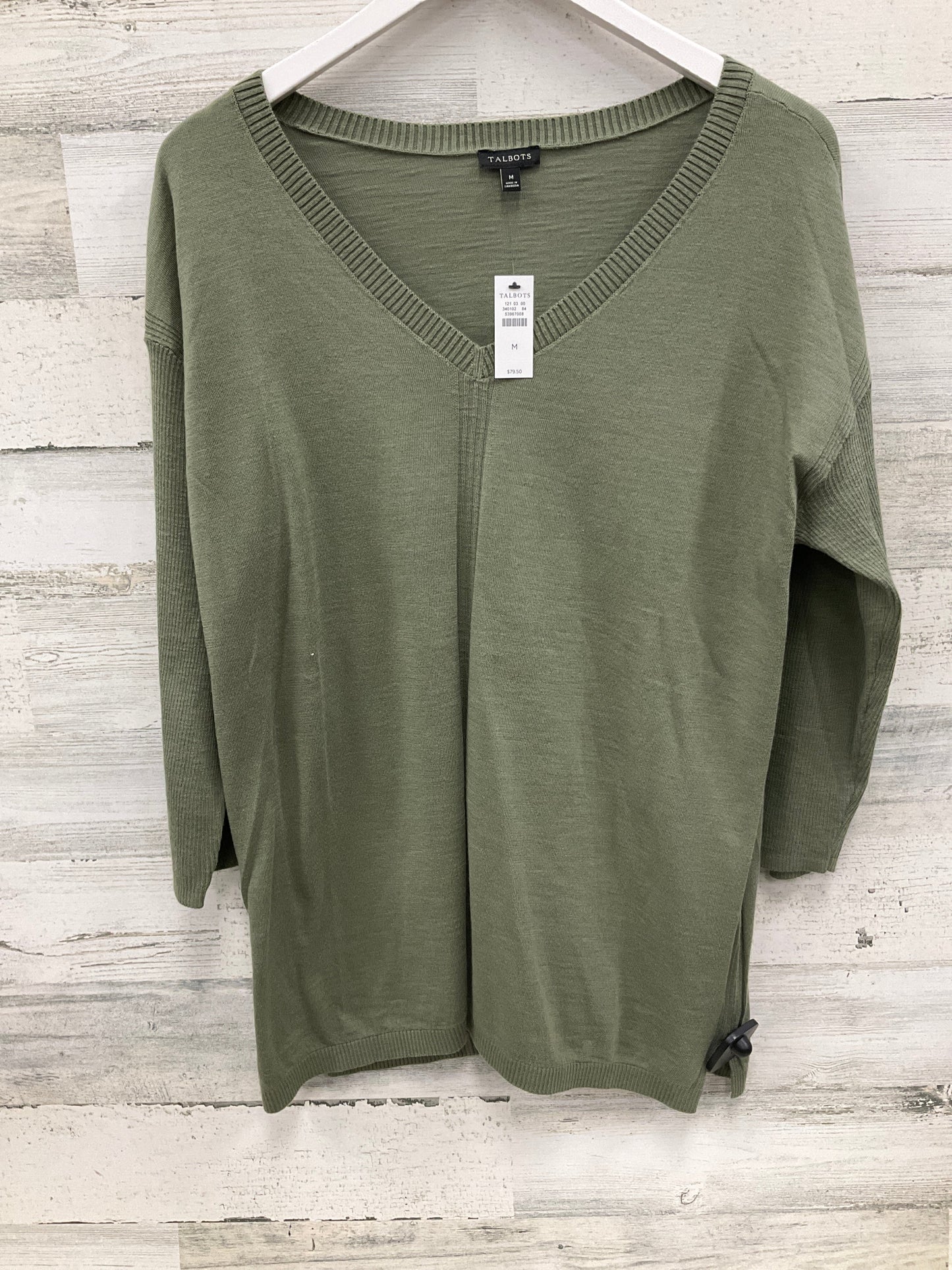 Top 3/4 Sleeve Basic By Talbots In Green, Size: M