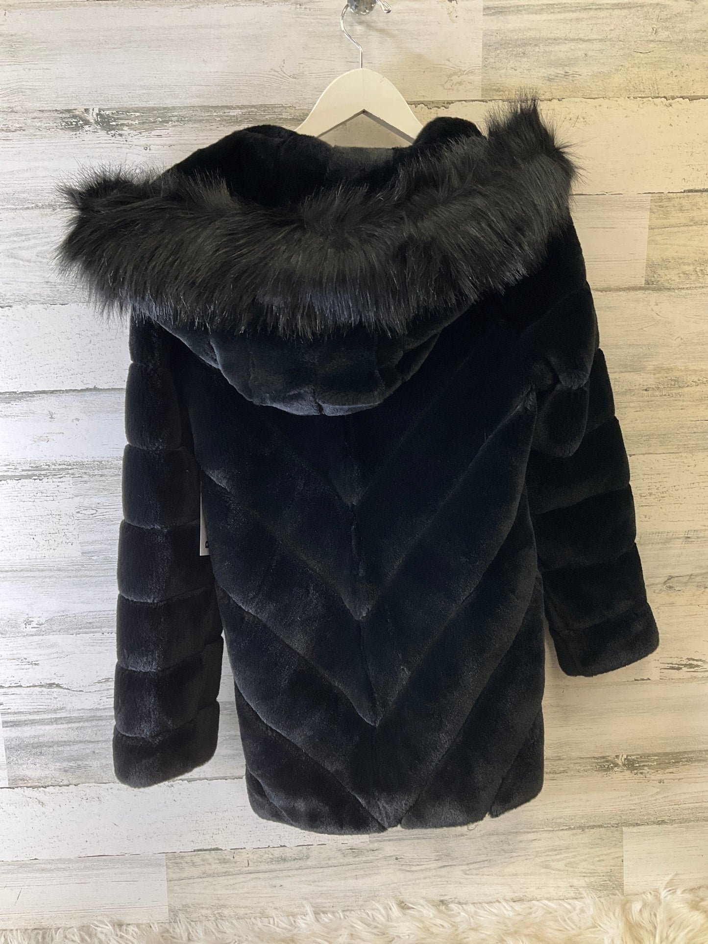 Coat Faux Fur & Sherpa By Calvin Klein In Black, Size: Sp