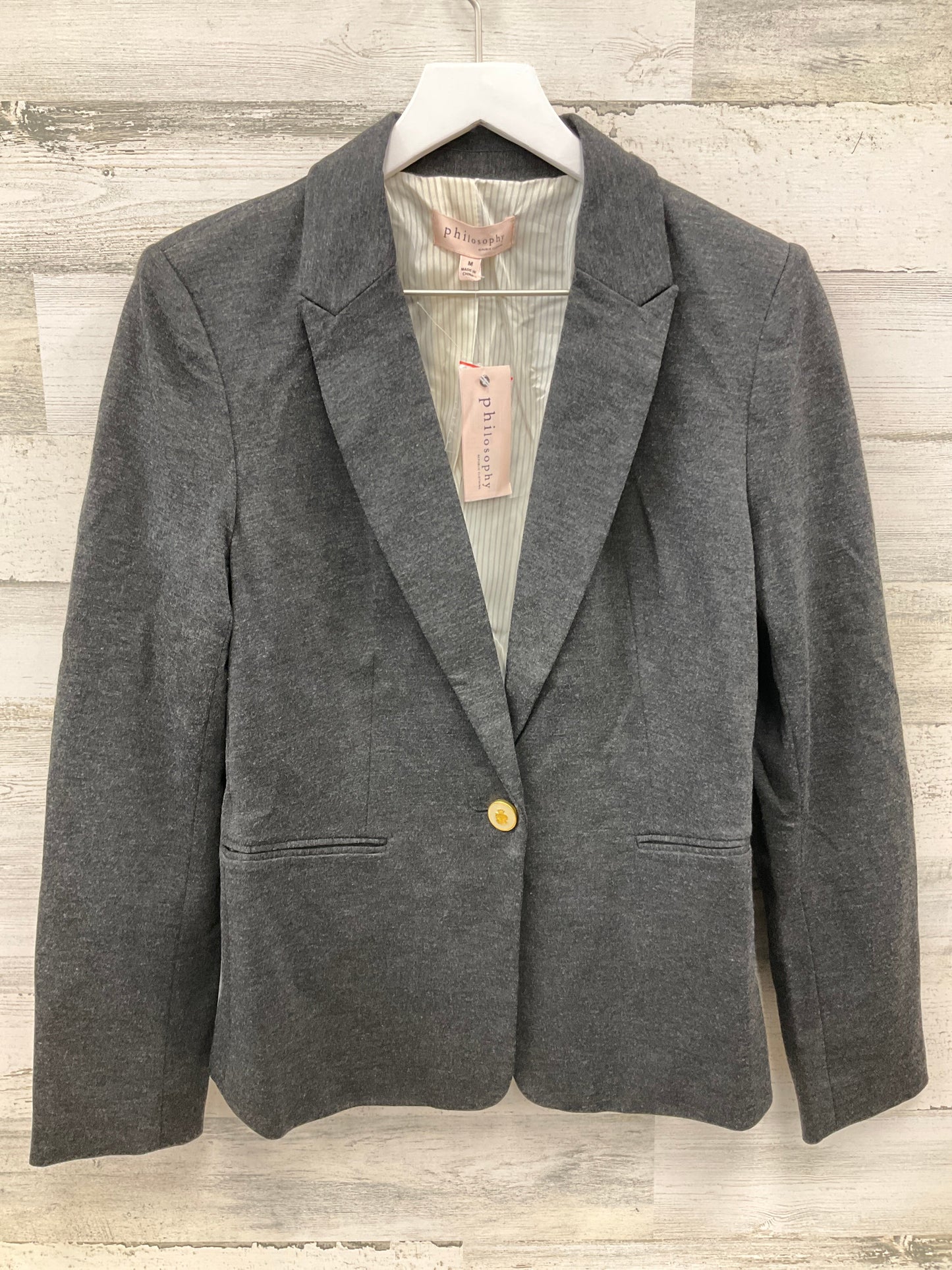 Blazer By Philosophy In Grey, Size: M