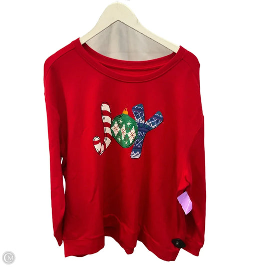 Top Long Sleeve Basic By Clothes Mentor In Red, Size: 2x