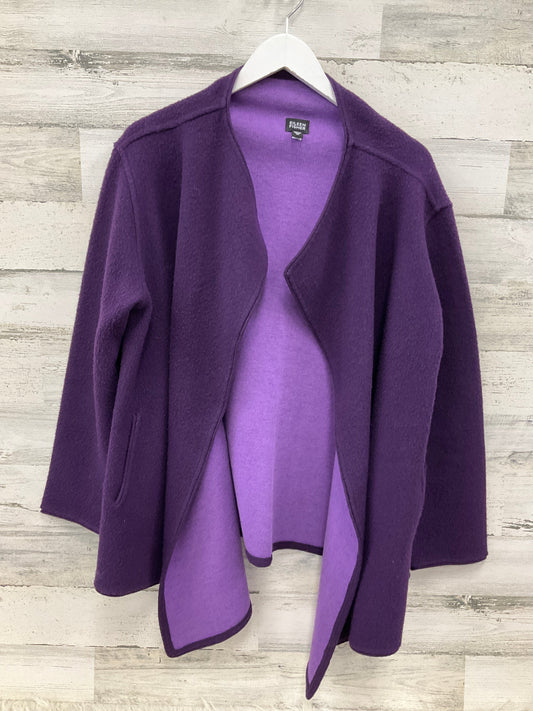 Sweater Cardigan By Eileen Fisher In Purple, Size: M