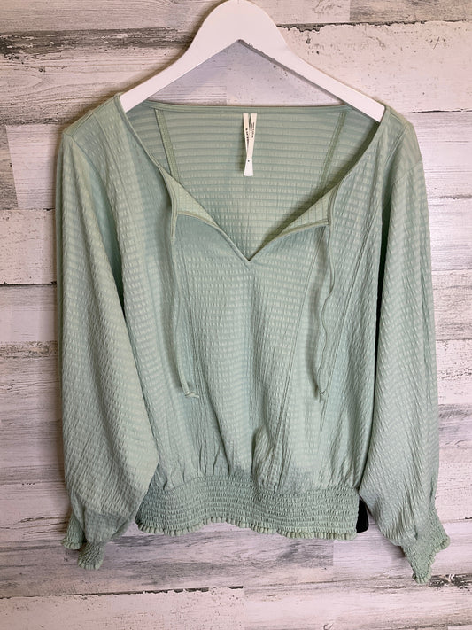 Top Long Sleeve By Anthropologie In Mint, Size: S