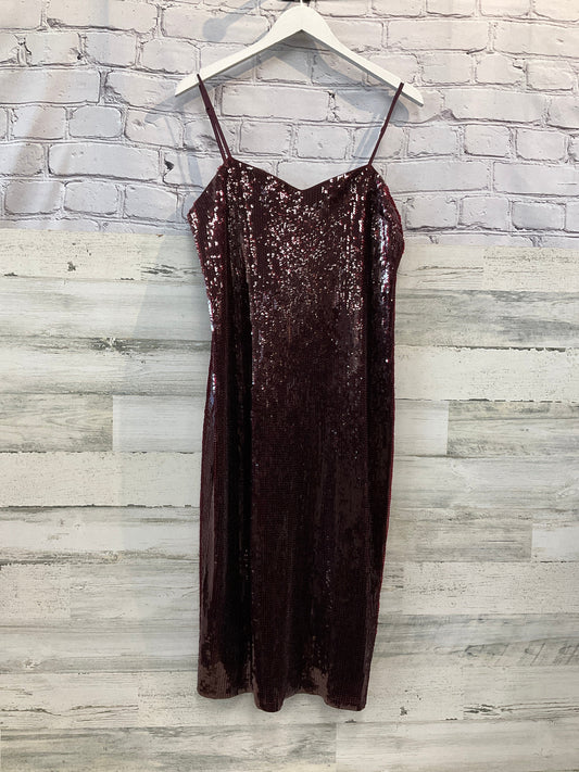 Dress Party Midi By Express In Maroon, Size: L