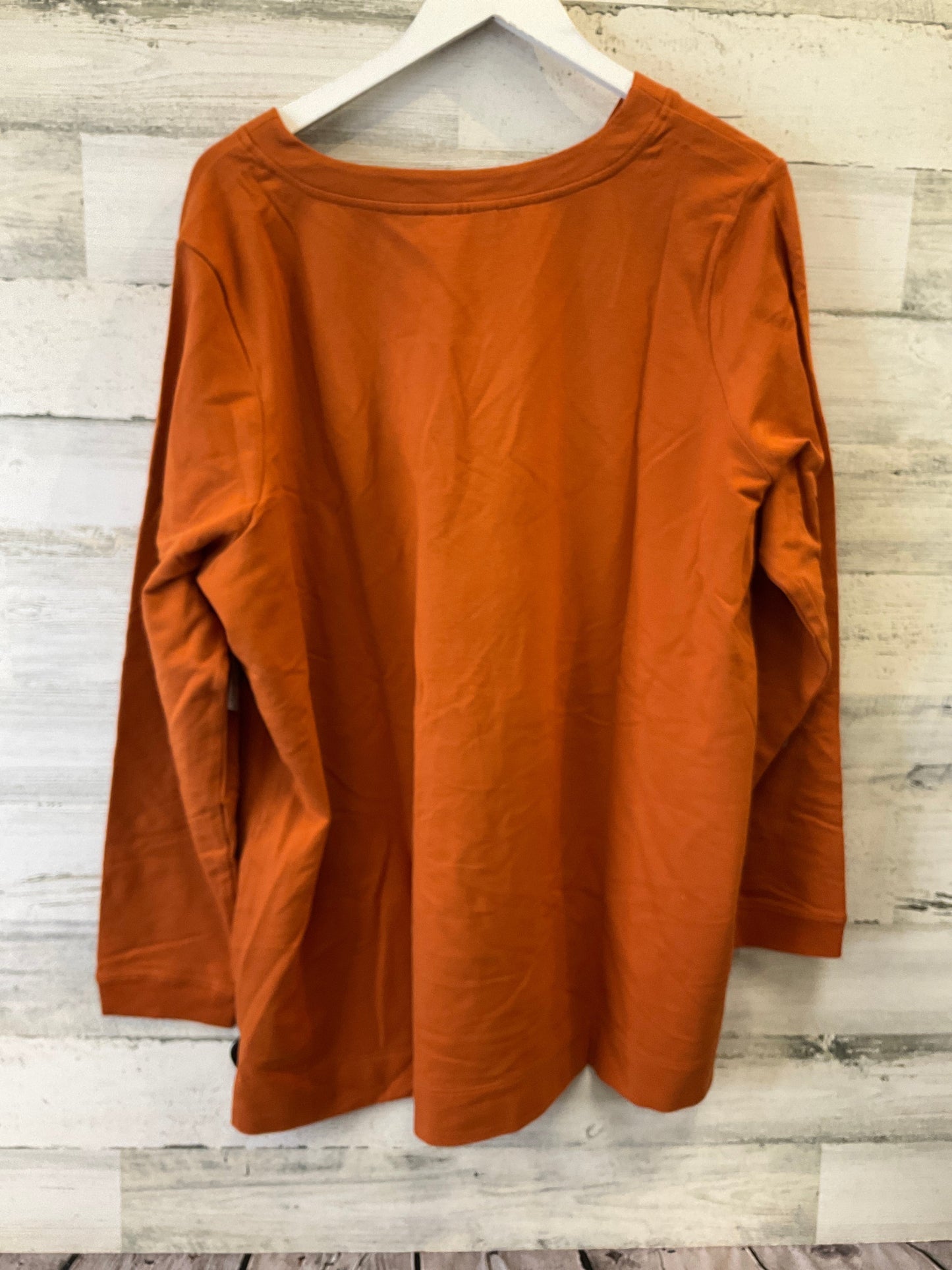 Orange Top Long Sleeve Denim And Company, Size 2x