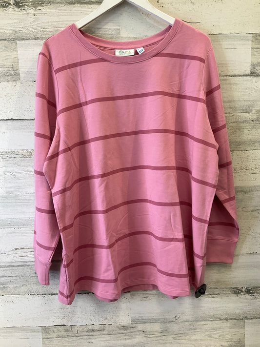 Pink Top Long Sleeve Denim And Company, Size 1x