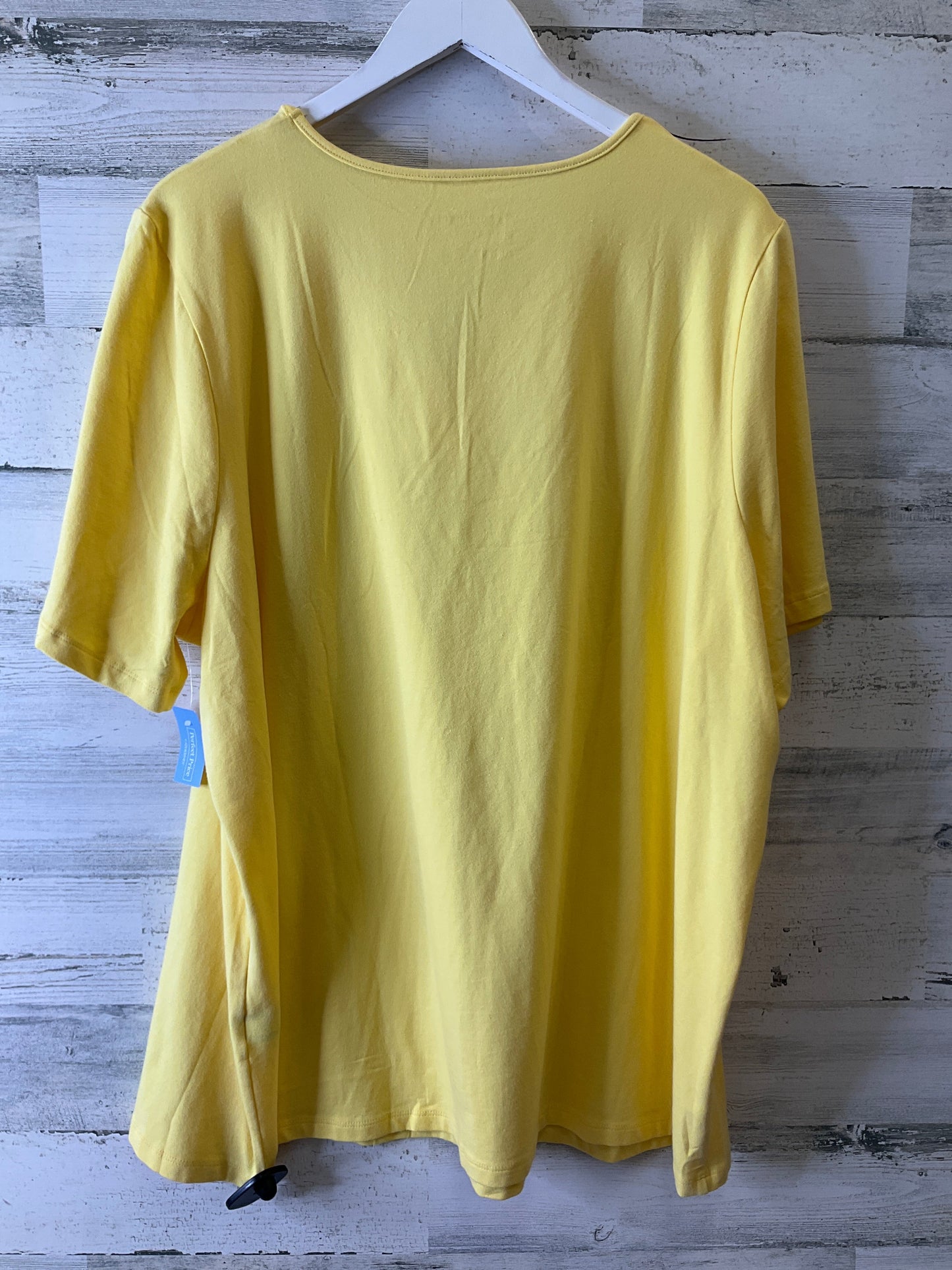Yellow Top Short Sleeve Catherines, Size 2x