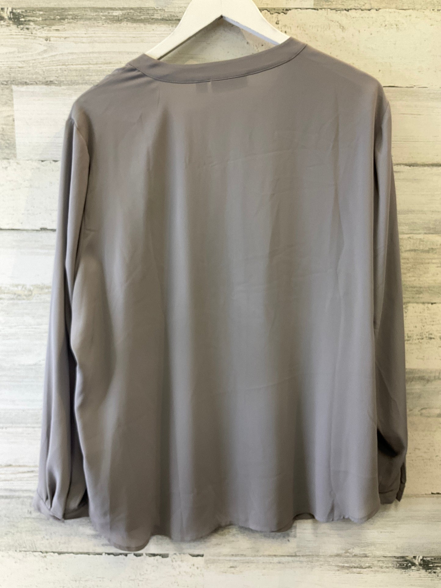 Grey Blouse Long Sleeve Susan Graver, Size 2x