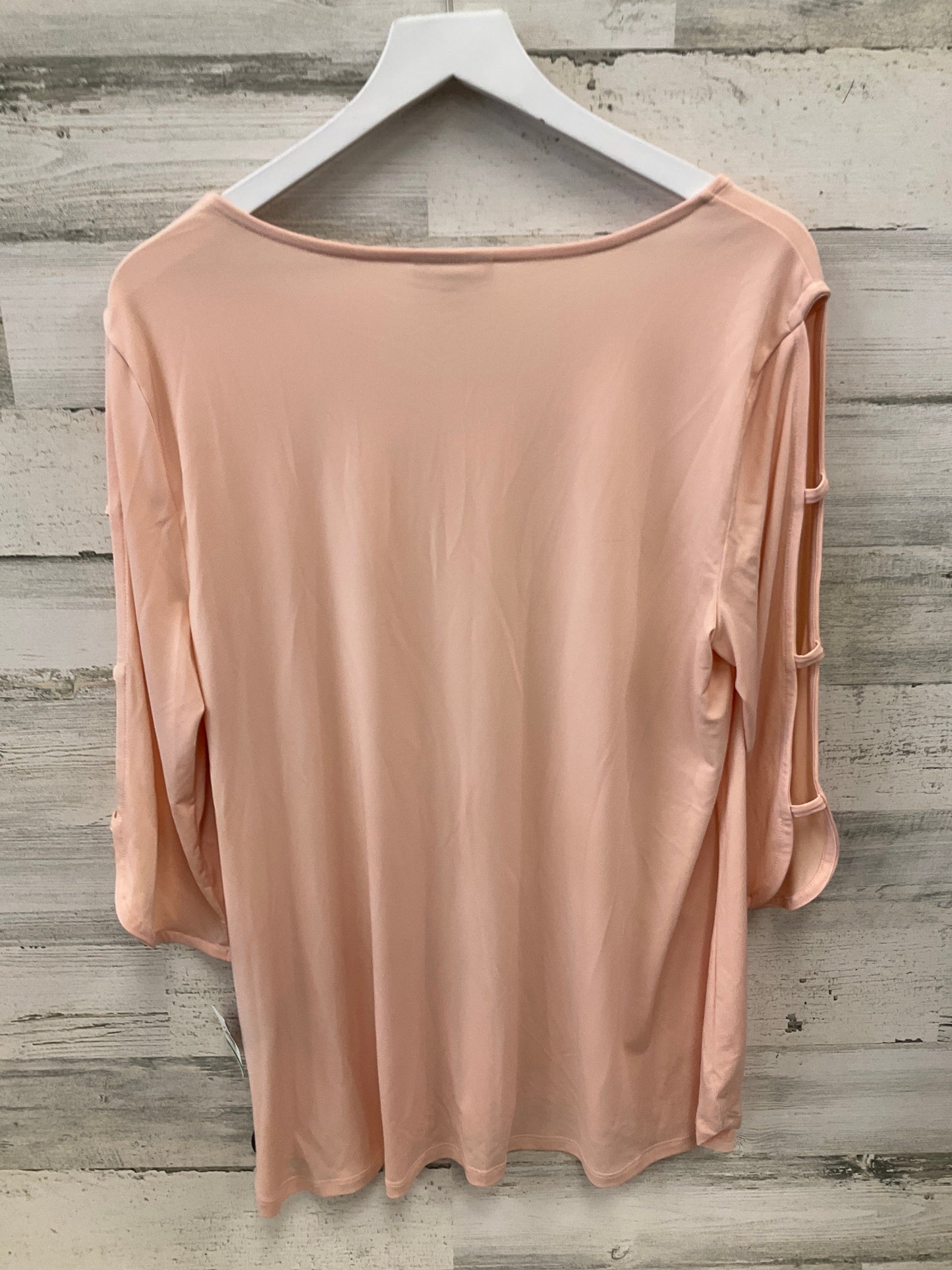 Tunic 3/4 Sleeve By Jm Collections In Peach, Size: L