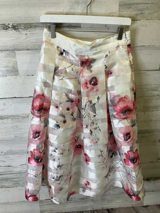 Pink & White Skirt Midi White House Black Market, Size 6