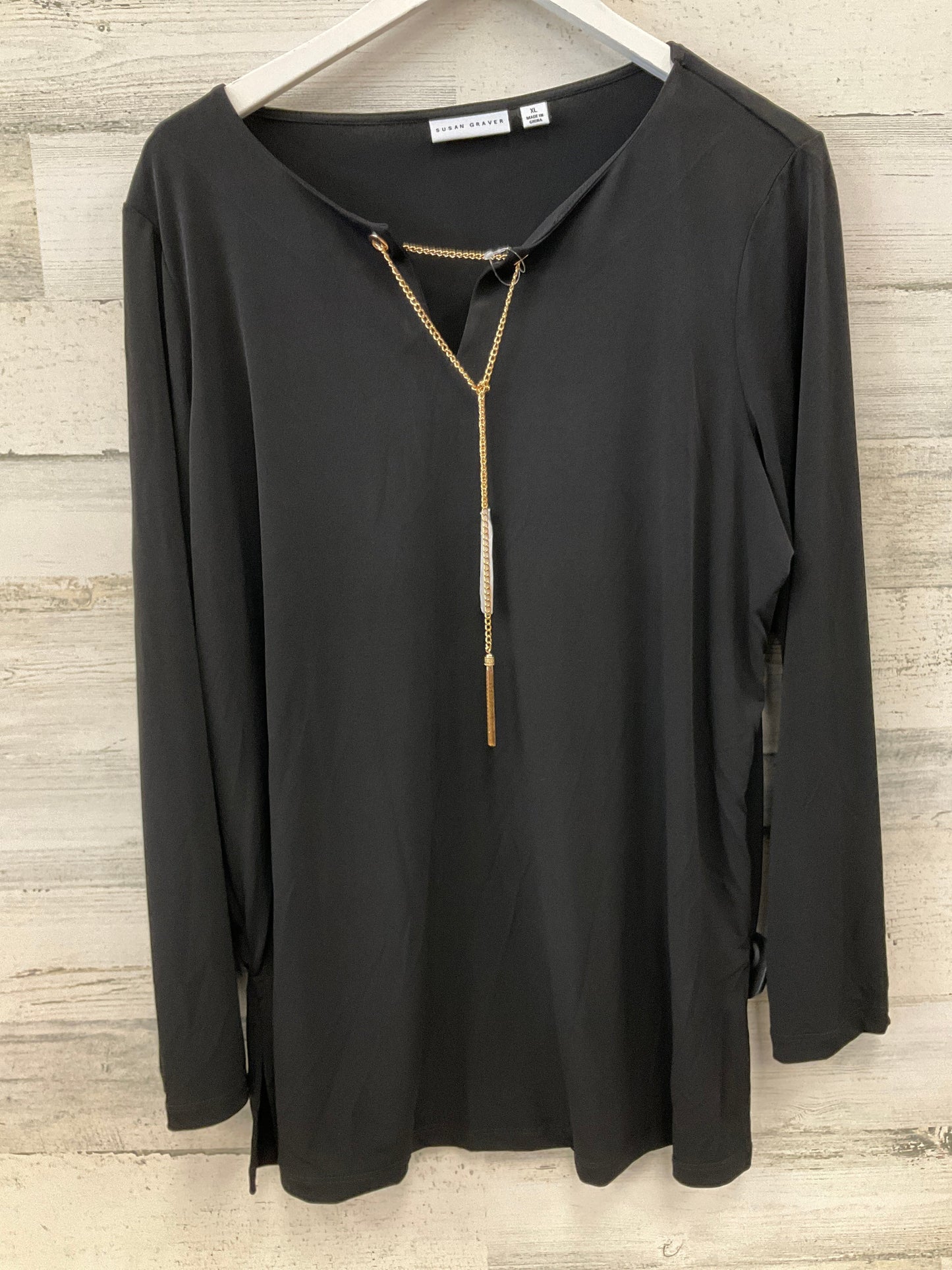 Blouse Long Sleeve By Susan Graver In Black, Size: Xl