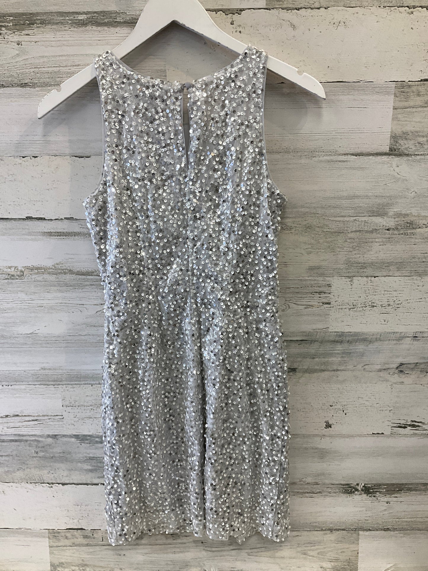 Dress Casual Midi By White House Black Market In Silver, Size: Xs